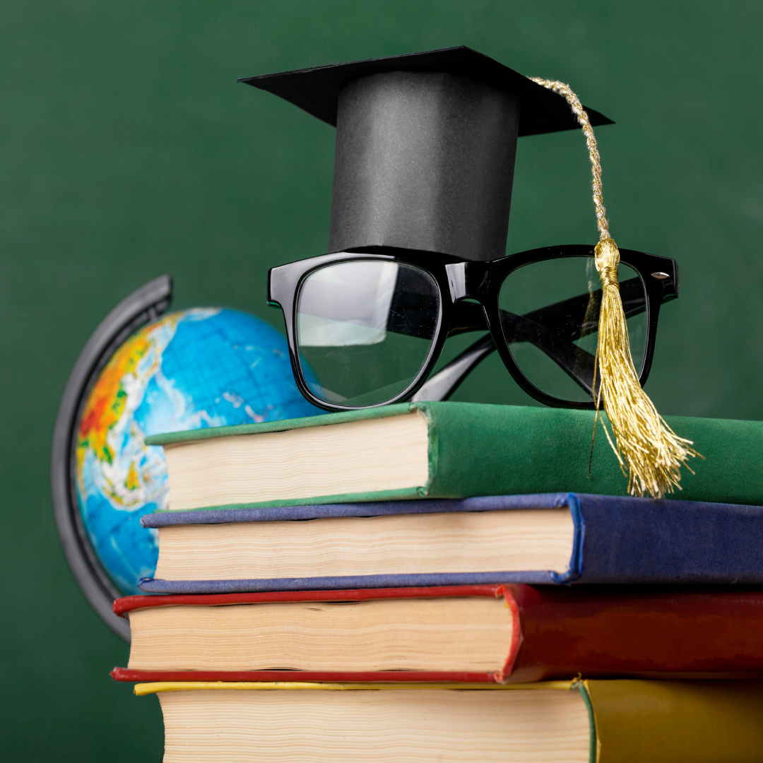Estudante em momento de estudo e conquista